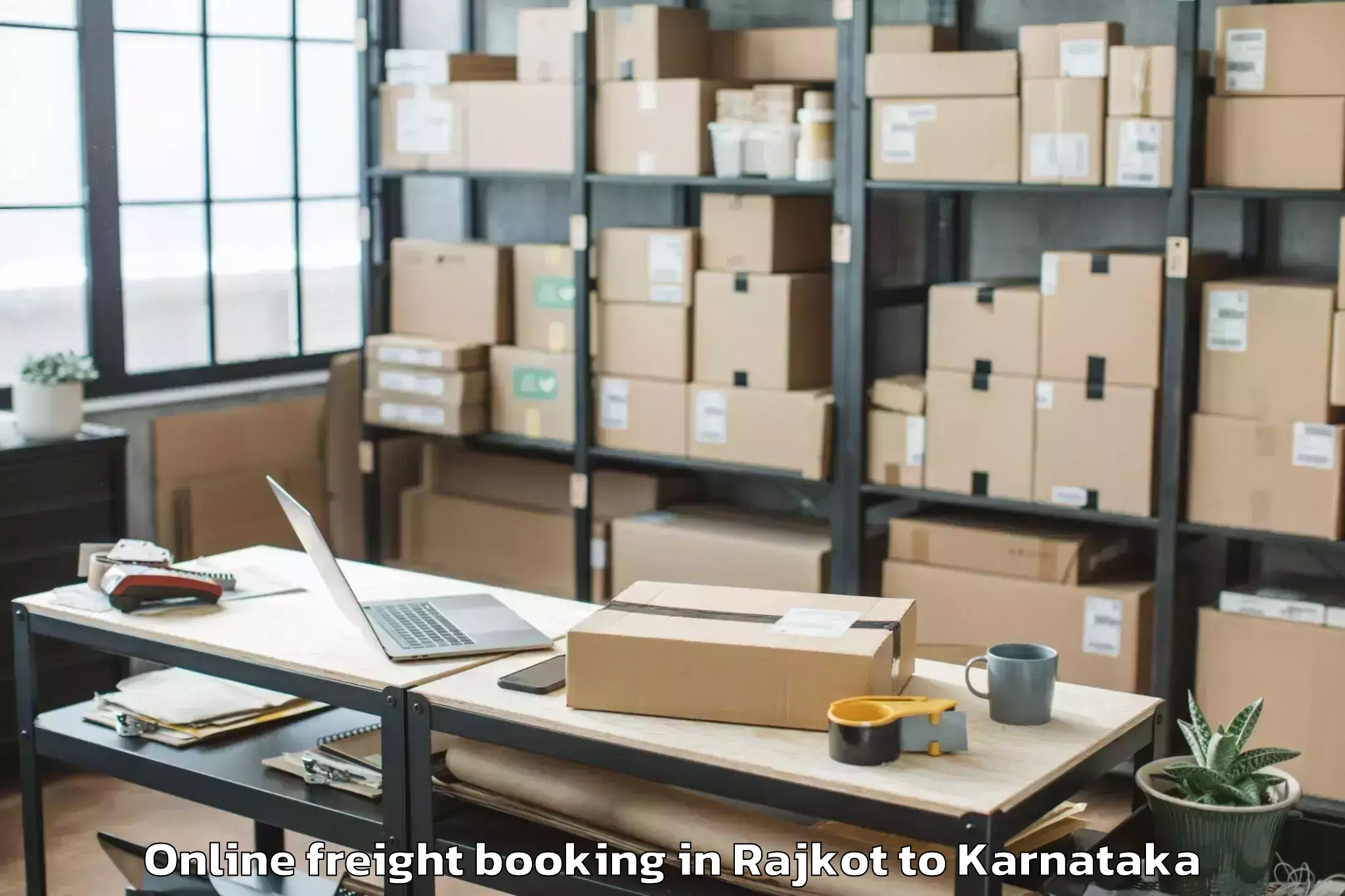 Professional Rajkot to Garuda Swagath Mall Online Freight Booking